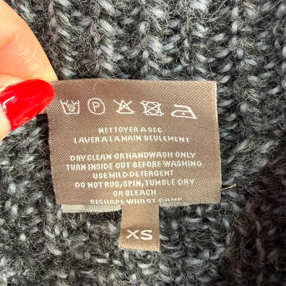 Aran Woollen Mills Mens XS Cardigan Sweater Merino Wool Full Zip Cable Oversized